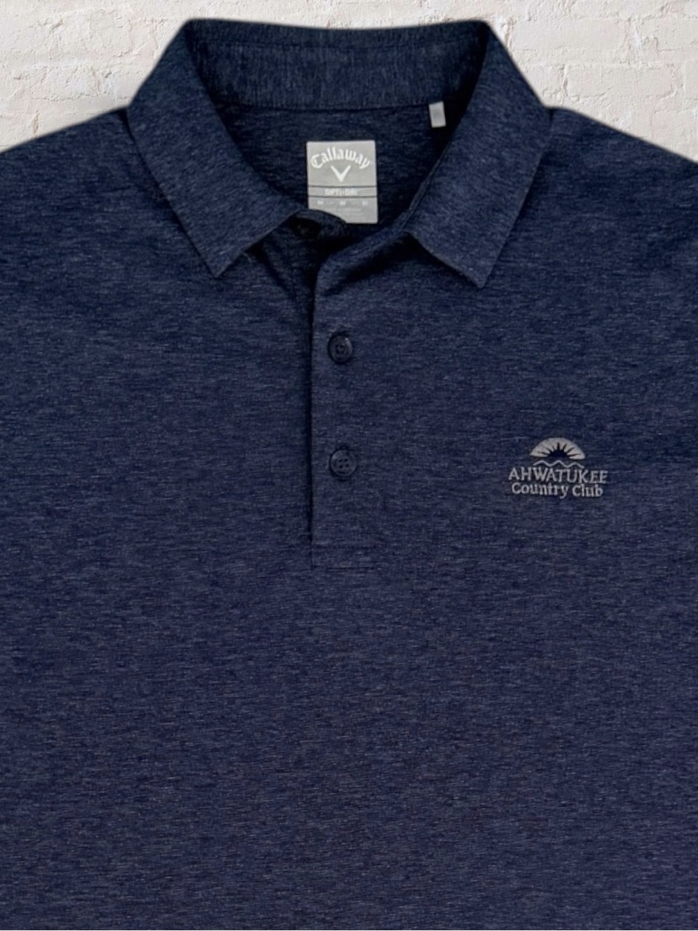 Callaway Opti-Dri Swing Tech Long Sleeve Golf Polo Men's Medium Navy Heather